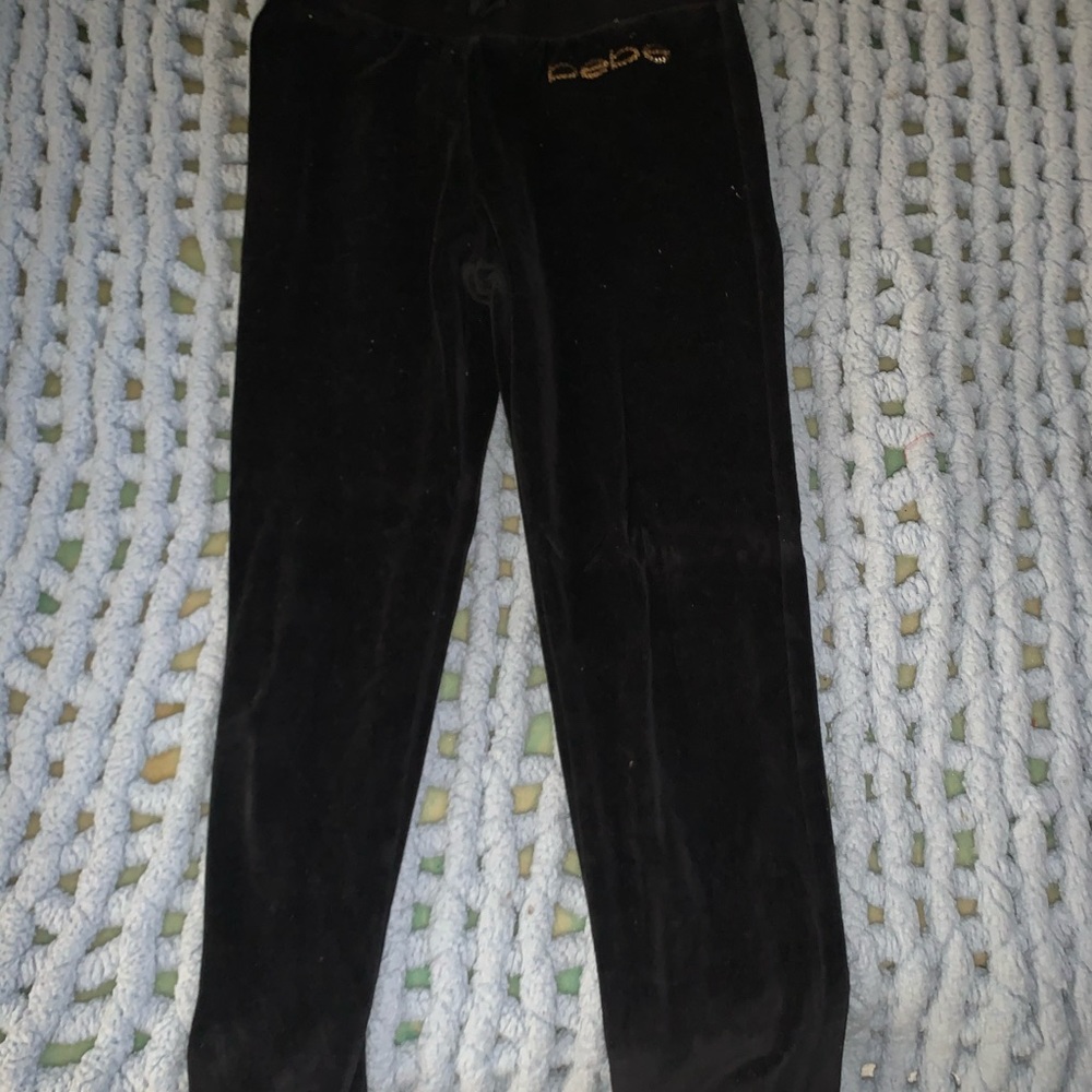 Girls Bebe velour sweatsuit size 10/12